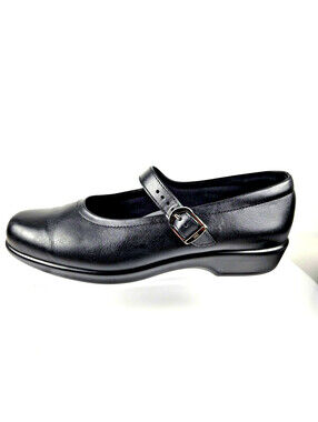 SAS Maria Black Leather Mary Jane Comfort Shoes Women 7 N USA Box VTG